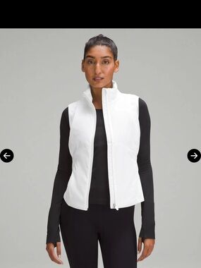 lululemon athletica White Sleeveless Zip-Up Vest